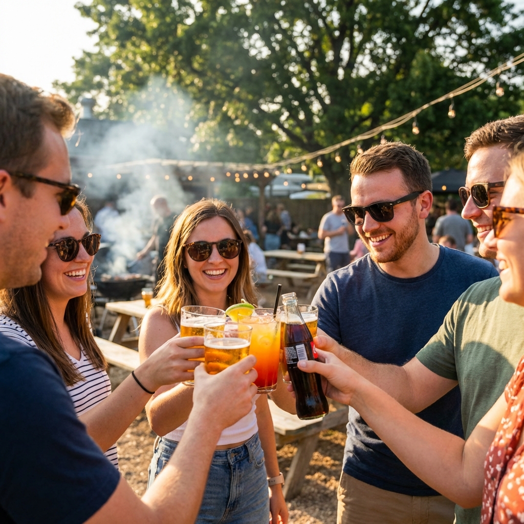 Cheers with drinks